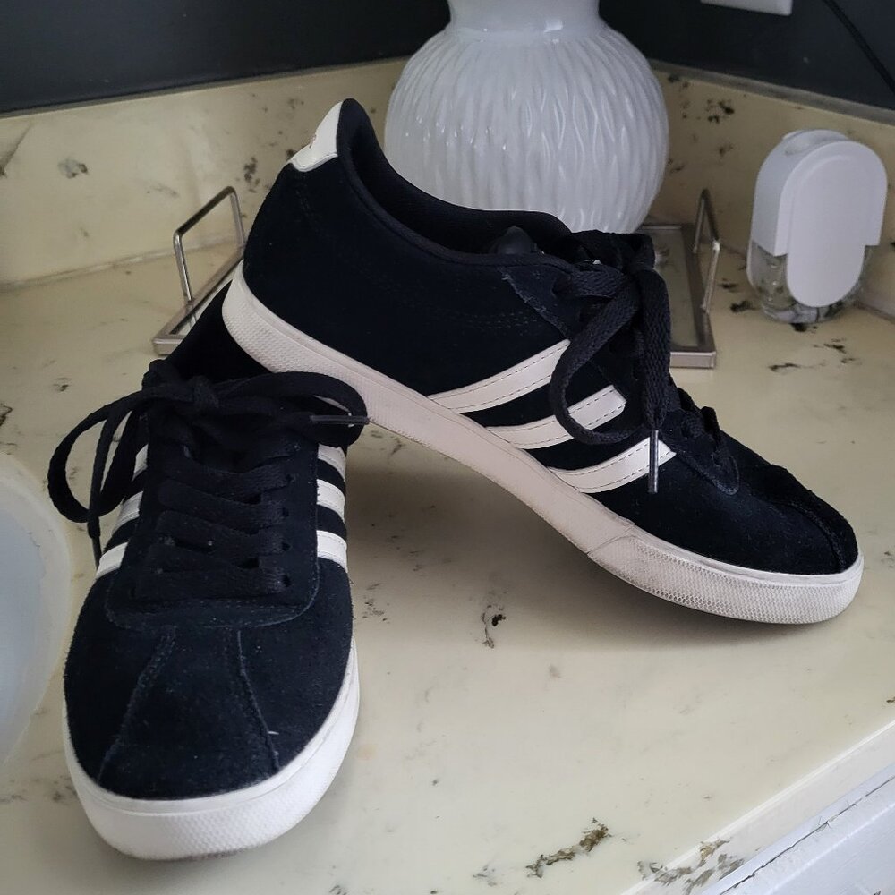 Adidas black suede neo comfort sneakers
